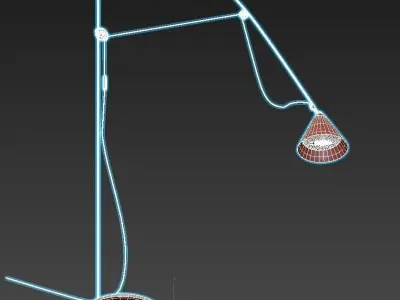 AYNO L floor lamp with shade and orange cord 3D model