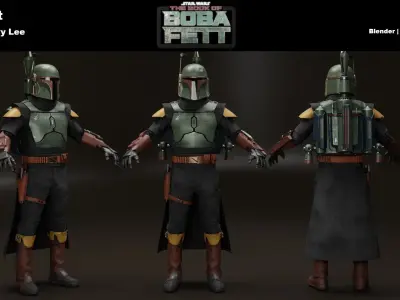 Boba Fett - The Book of Boba Fett Appearance  Low-poly 3D model