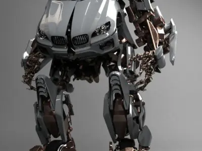 Hammer futuristic robot 3D model