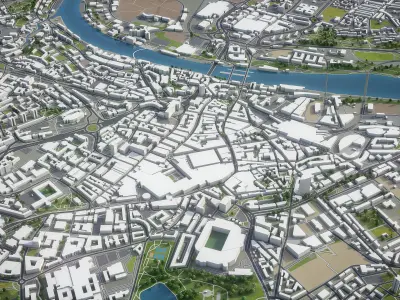 Newcastle upon Tyne  Low-poly 3D model