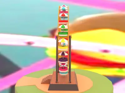 Ferris wheel Low-poly 3D model
