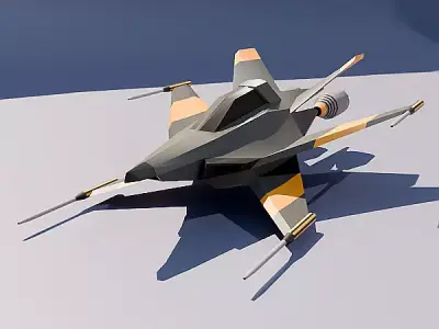 Lowpoly space mouse spaceship Low-poly 3D model