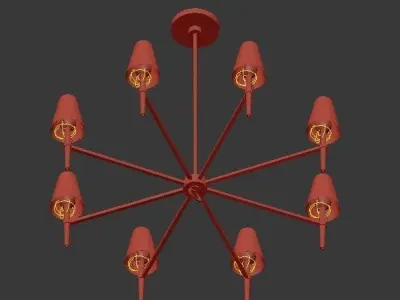 VENTANA chandelier with six lamps 3D model