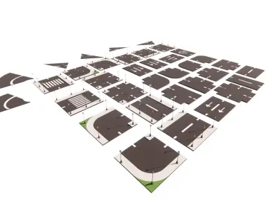 Road Pack - Extended-City Roads 3D model 6