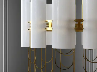 Niagara chandelier in gold 3D model