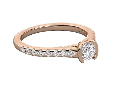 Modern Open Prong Solitaire Ring CAD Design STL 3DM 3D print model