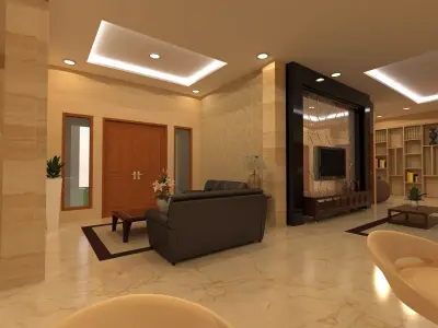 3D house with full interior  3D model