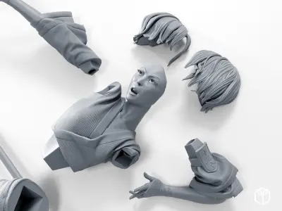 Bleach Rukia Figurine Statue Hollowed Presupported 3D Printable 3D print model