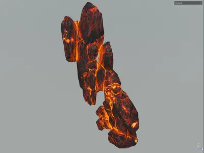 Low poly formation lava-texture Low-poly 3D model