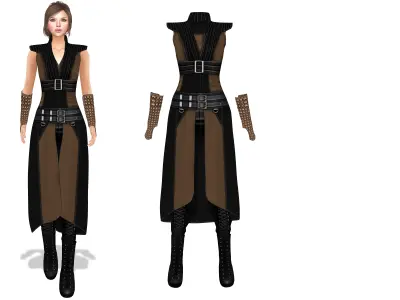 Period Outfit Low-poly 3D model