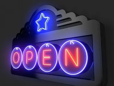 Open Sign 1 3D model