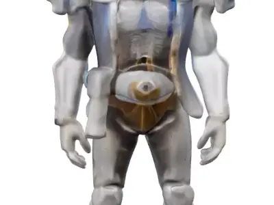 Futuristic Hooded Warrior High-Tech Armor 3D Model 3D print model