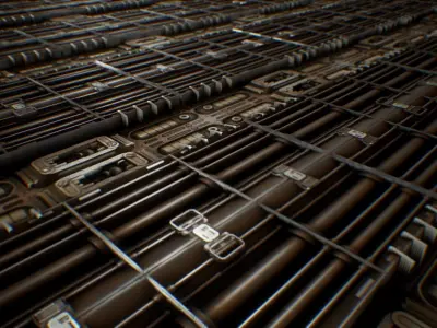 PBR Sci-Fi Industrial Texture 05 Low-poly 3D model