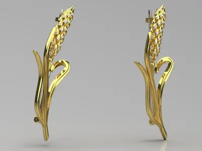 Golden Wheat Ear brooches sj0019 3D print model