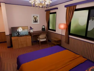 Halloween themed Hotel Room 3D model