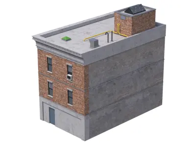 Apartment Building 4 Low-poly 3D model