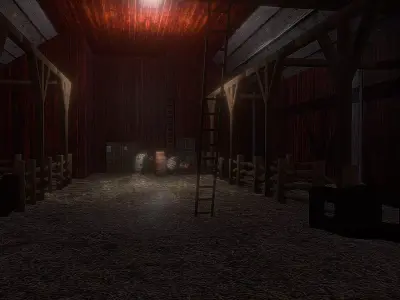 Abadoned Farm PS1 Environment Free low-poly 3D model