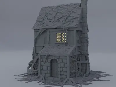 Corrupted Farmhouse Tabletop Terrain 28 mm 3D print model