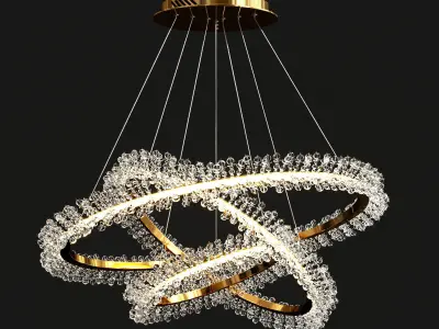 Collection crystal rings 3D model
