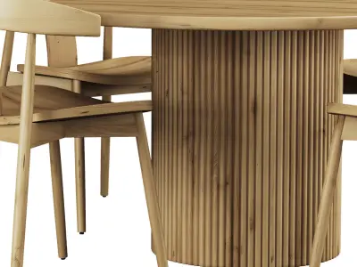 West Elm Wingate Table and Chair 3D model