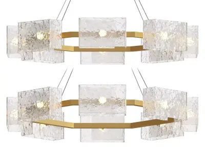 Ripple Glass Round Chandelier 3D model