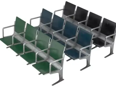 Waiting Chair 1 Low-poly 3D model