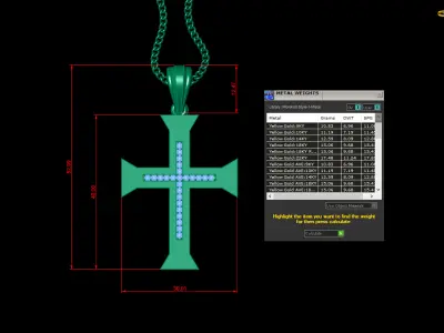 Cross Light Gold 4CP015 3DM STL 3D print model