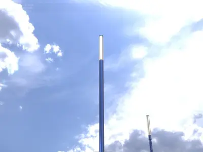 Street Light 10 Blue Low-Poly 535mm Low-poly 3D model