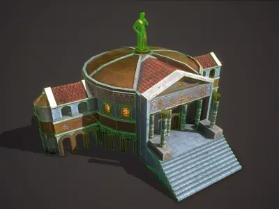 Roman Greek Senate building Low-poly 3D model