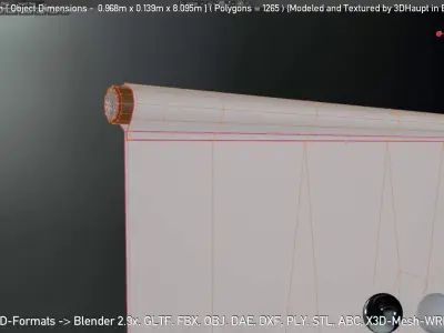 Empty Flag 8m Low-poly 3D model