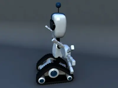 Chain Wheel Robot Model Low-poly 3D model