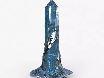 Futuristic Skyscraper High Detail 3D model