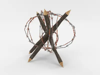 Barb Wire Obstacle 3D model