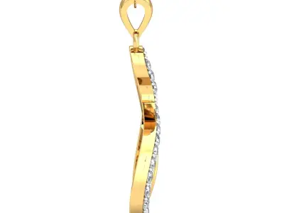 Yellow gold diamond pendent-P3 PS-04 3D print model