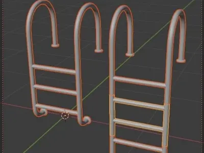 PBR Low Poly Pool Ladder Free low-poly 3D model