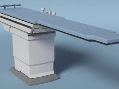  Radiology Procedure Table with Blue Mattress White 