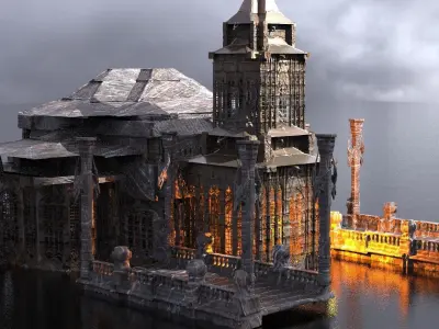 Mining colony Palace halls Kit bash 3D model