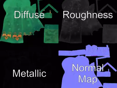 Emerald Obelisk Decor model pack Low-poly 3D model