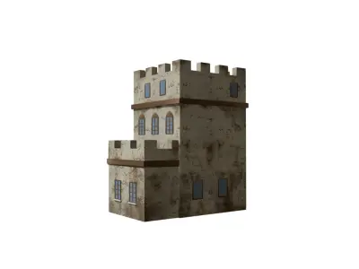 Middle Eastern Style Building - PBR Game Ready Low-poly 3D model get