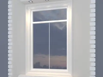 window wall with Low-poly 3D model
