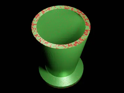 Metal vase in dented and rust material  Free low-poly 3D model