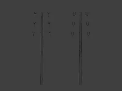 German Countryside Electricity Pylon Low-poly 3D model