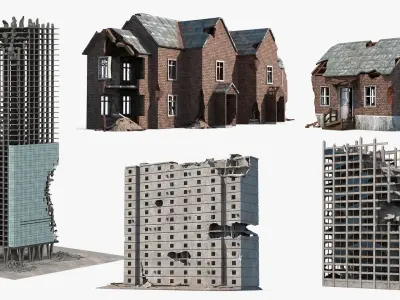 Destroyed Building Constructions Collection 3 