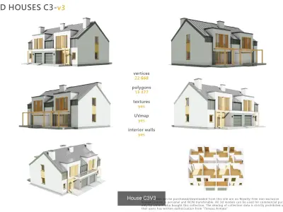 Collection of Houses 3 - 12models 3D Model Pack