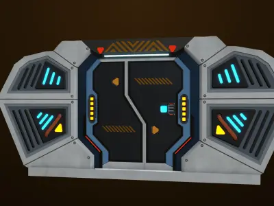 Sci Fi Door 02 All PBR Unity UE Textures Included Low-poly 3D model