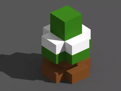 Xmas Tree Voxel - 1 Free low-poly 3D model