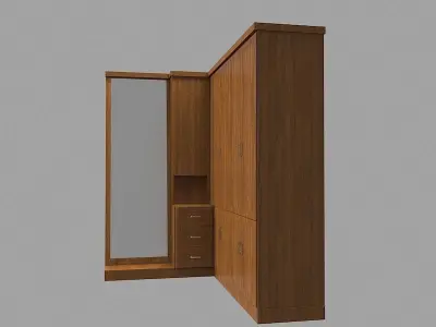Wardrobe with doors and drawers Free 3D model purchase