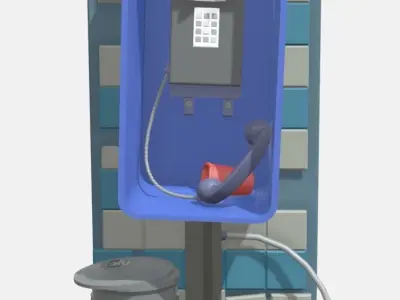 call-box in three types of destruction 3D model