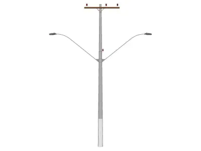 Concrete Lamp Post - Light Pole - Light Post - Street Light 41 3D model