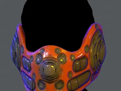 Gas mask helmet 3d model scifi Low-poly Low-poly  Low-poly 3D model buy